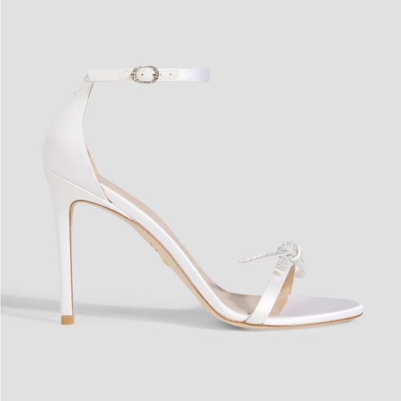 Stuart Weitzman Shoes - STUART WEITZMAN Crystal-embellished satin sandals